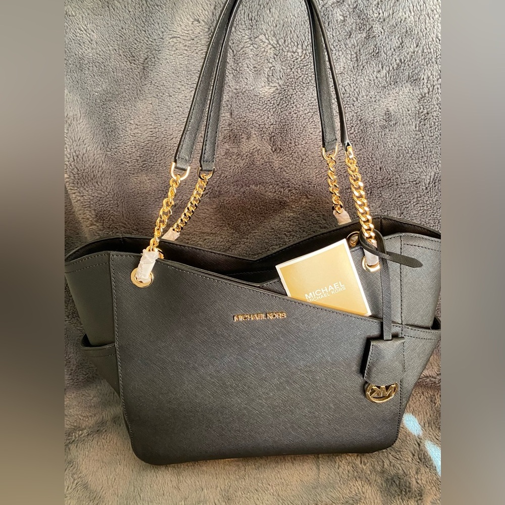 Michael Kors Jet Set Travel tote with gold hardware